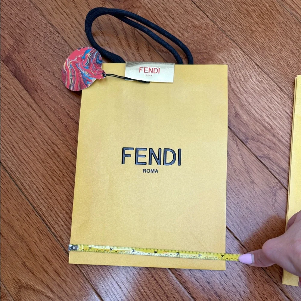 Fendi Gold Shopping Bag with Artistic Tag